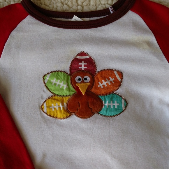 Little Wishes Football Turkey Raglan - Picture 3 of 3